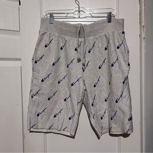 Grey champions sweat shorts champions print all over large in men